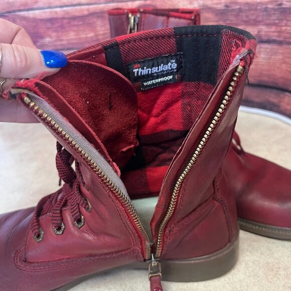 Kodiak Red Leather Combat Moto Ankle Waterproof Boot - Picture 8 of 16